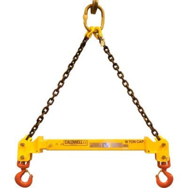 Caldwell Group. Strong-bac Adjustable Spreader Beam, 20,000 lbs Capacity, 72in, Chain Top Rigging, Yellow, Steel 32C-10-4/6
